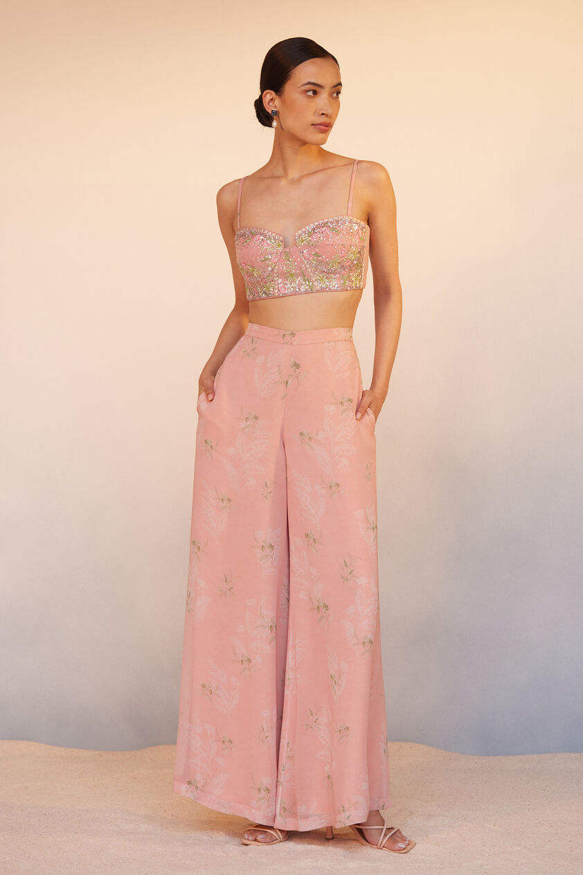 Sama Crop Top Pant Set - Blush, Blush, image 3