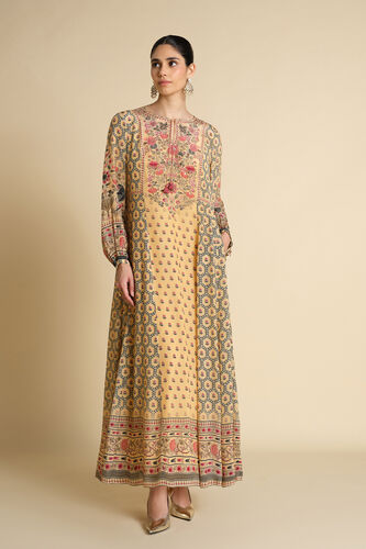 Demoiselle Printed Kaftan - Yellow, Yellow, image 1