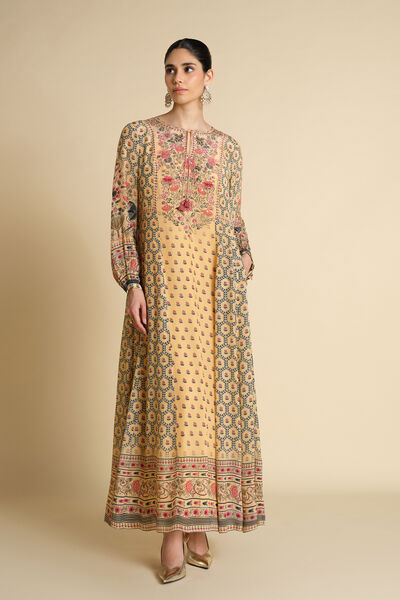 Demoiselle Printed Kaftan - Yellow