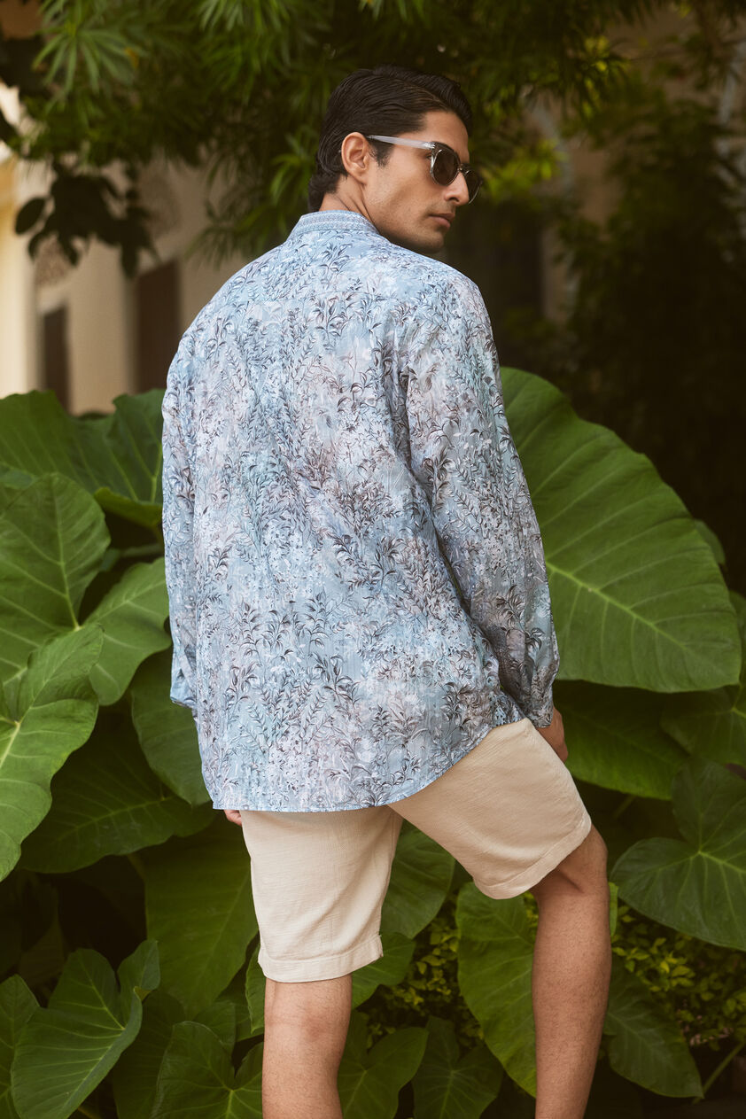 Aruhan Silk Shirt - Blue, Blue, image 2