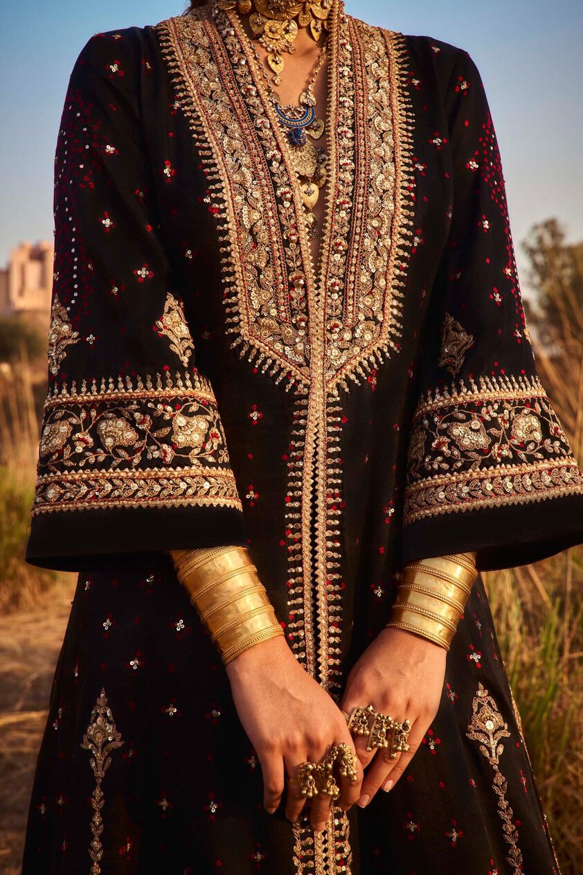 3 - Akula Bandhani Jacket Set – Black, image 3