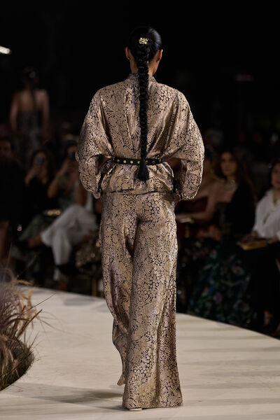 Divolka Handwoven Benarasi Silk Jacket Set - Gold