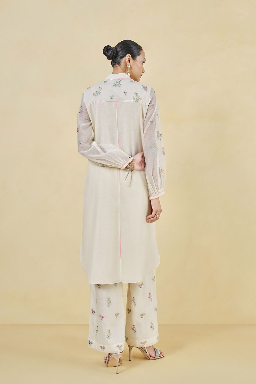 Rhapsody Embroidered Lyocell Coord - Ivory, Ivory, image 2