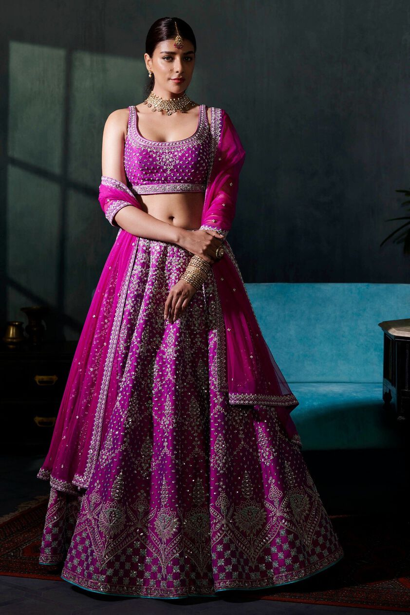 1 - Gayatri Lehenga Set – Vivid Violet, image 1