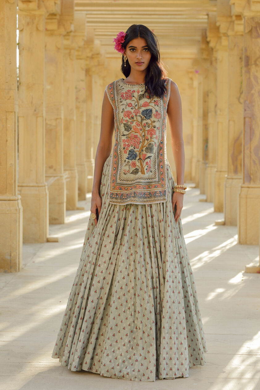Azza Skirt Set - Sage, Sage, image 1