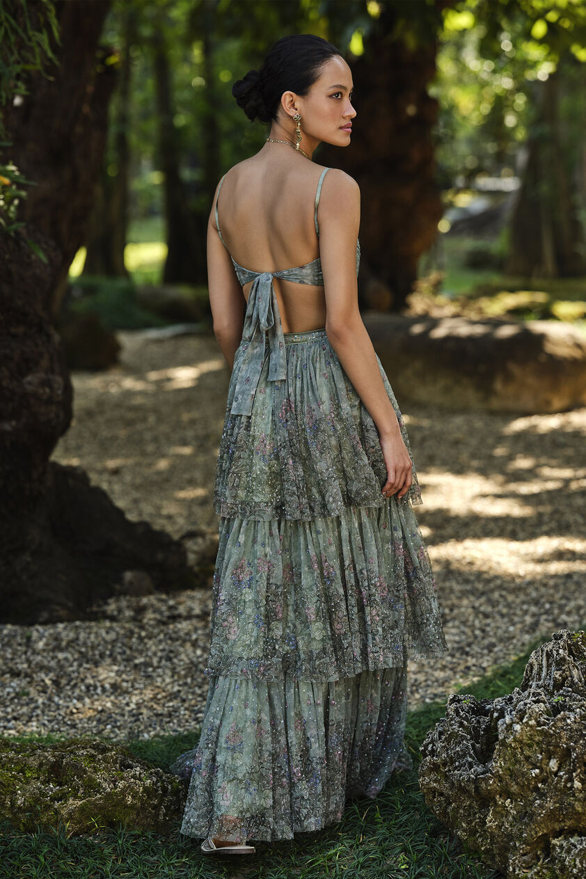 Aylsa Embroidered Skirt Set - Sage, Sage, image 2
