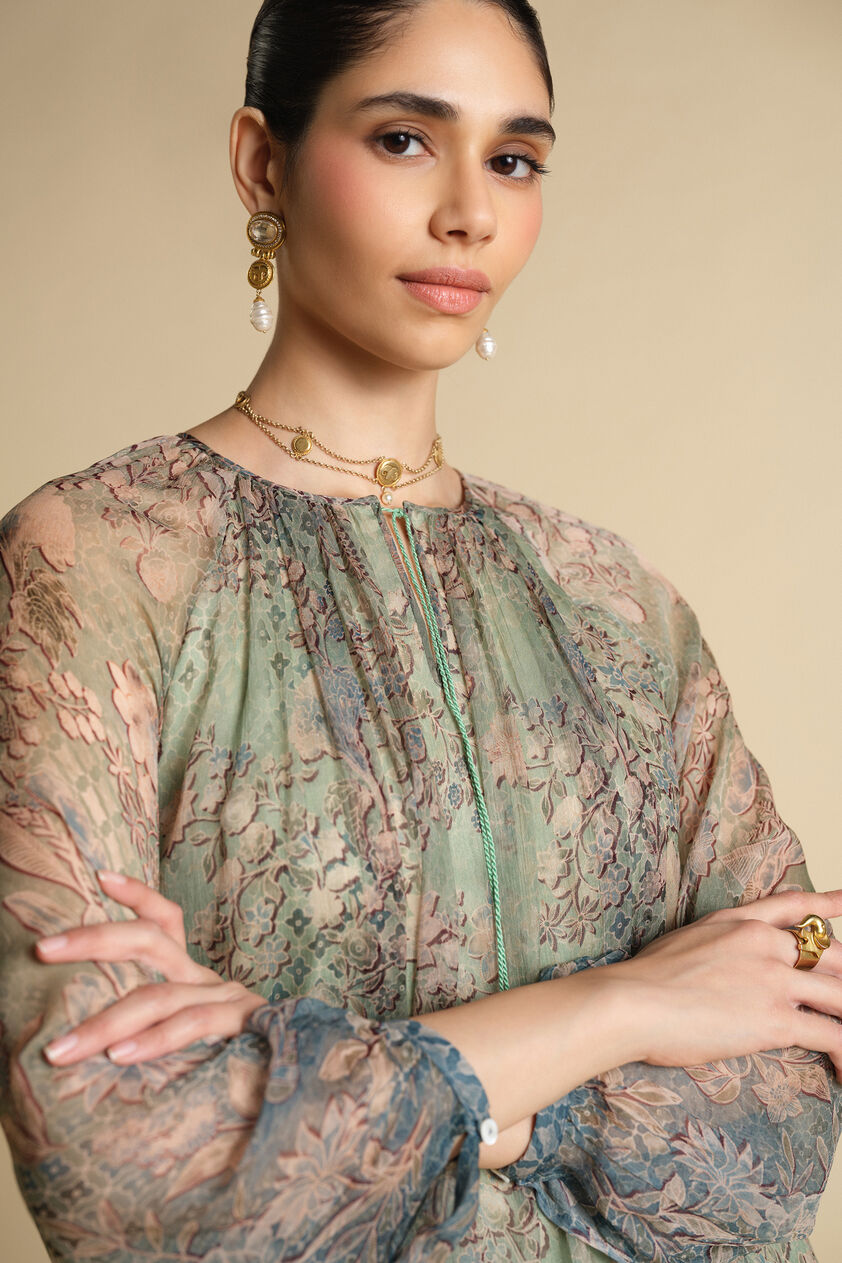 Alarka Printed Kurta Set - Powder Blue, Powder Blue, image 5