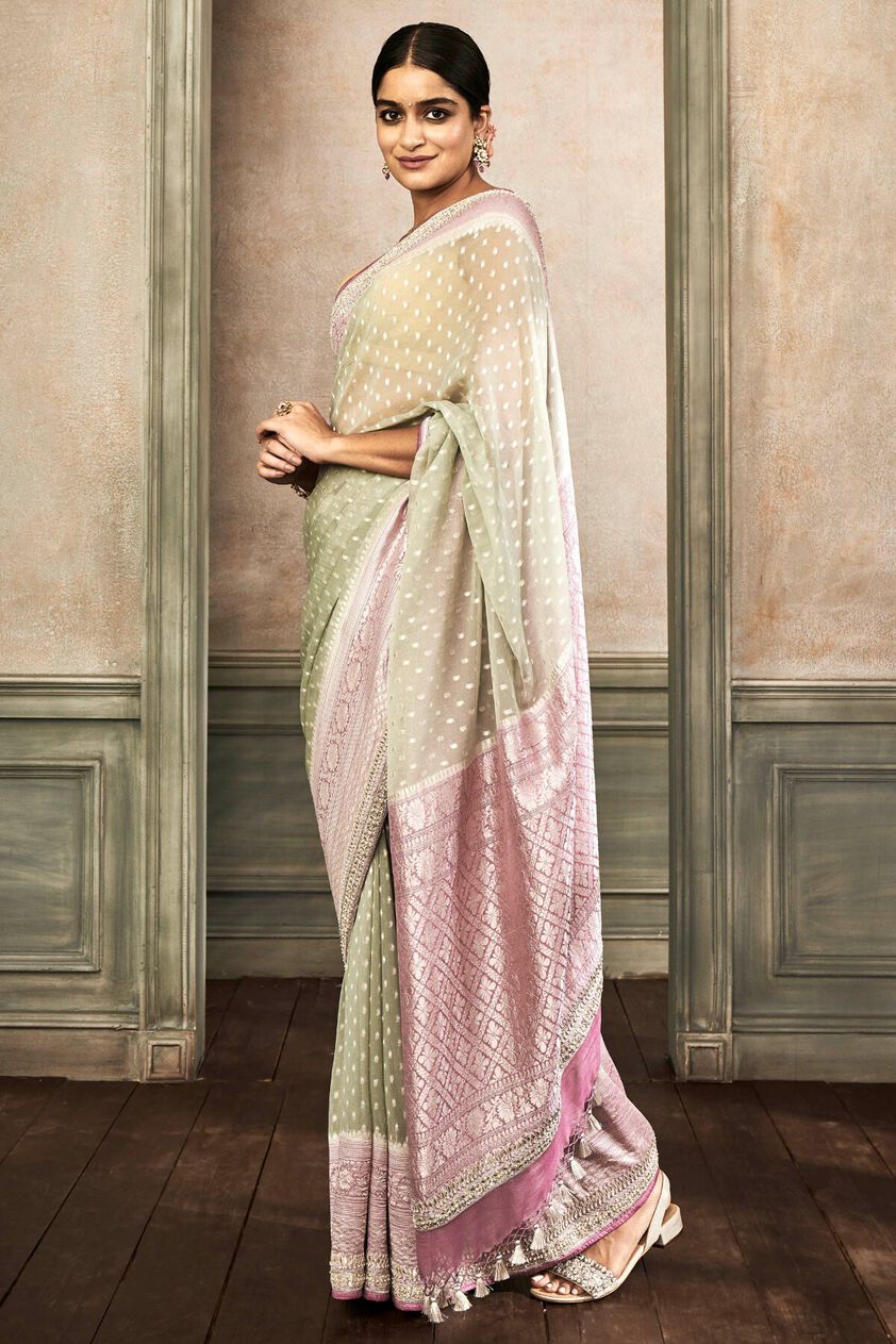 2 - Aahi Saree Set -  Sage Green, image 2