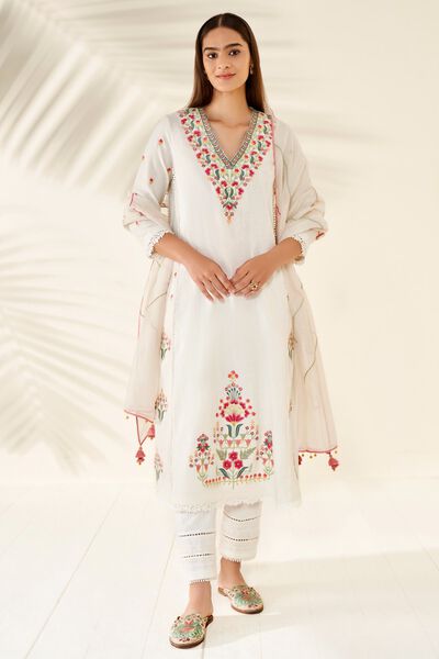 Turvi Kurta Set - Natural