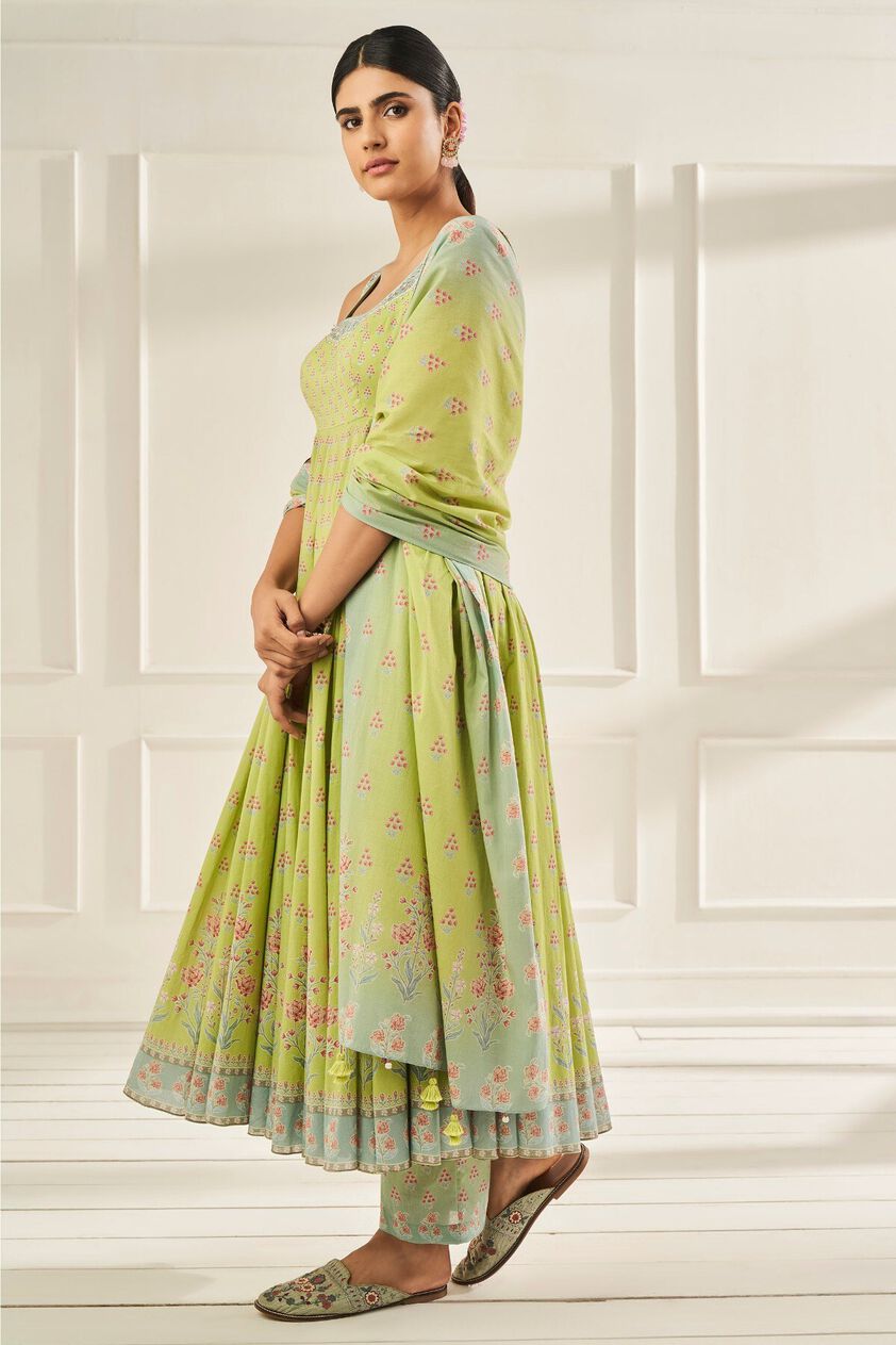 2 - Sravya Anarkali Set – Lime, image 2