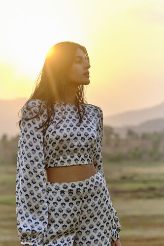 Floret Crop Coord - Ecru, Ecru, image 3