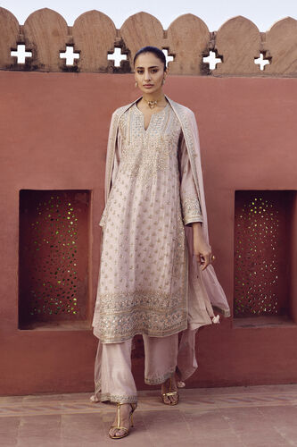 Parnasi Gota Patti Silk Suit Set - Pink, Pink, image 1