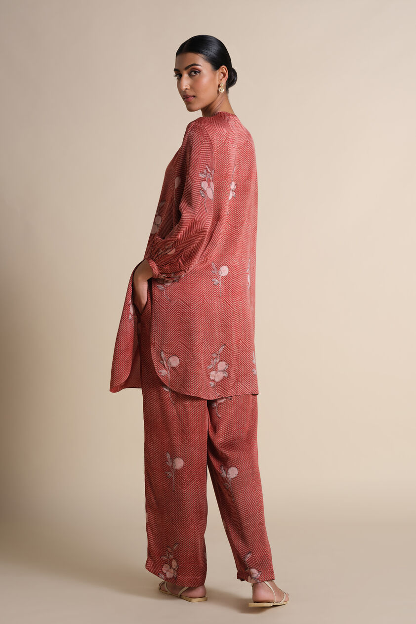Akna Hand-block Printed Co-ord - Red, Red, image 3