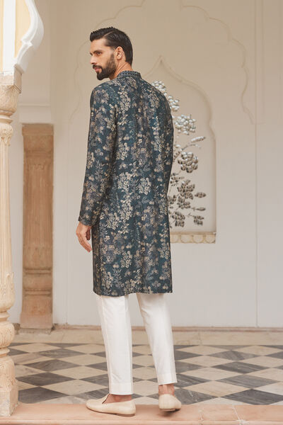 Eshank Silk Kurta - Green