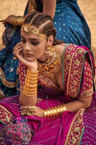 3 - Mihik Bandhani Lehenga Set &ndash; Purple, image 3