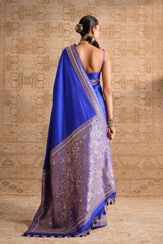 Sumarni Handwoven Benarasi Silk Saree - Blue, Blue, image 2