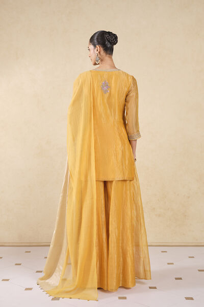 Umbra Embroidered Sharara Set - Yellow