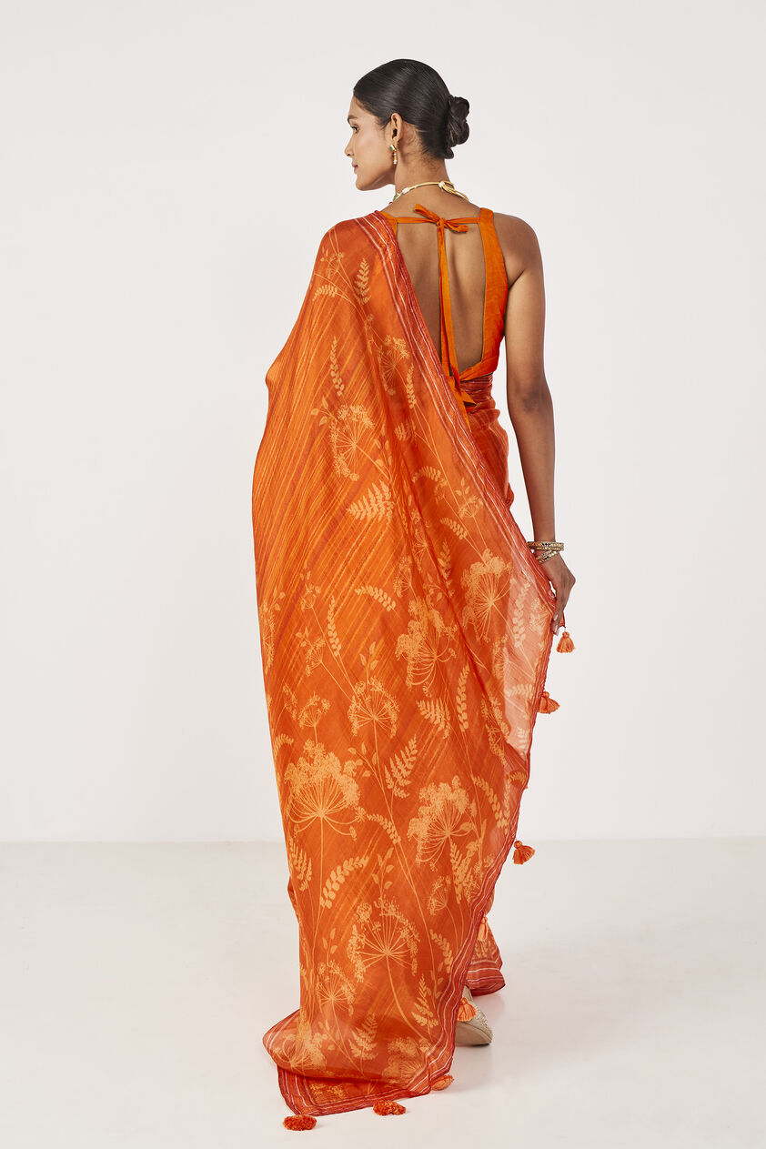 Meora Saree - Orange, , image 3