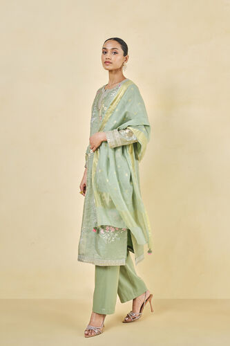 Nasrin Handwoven Maheshwari Suit Set - Sage, Sage, image 2