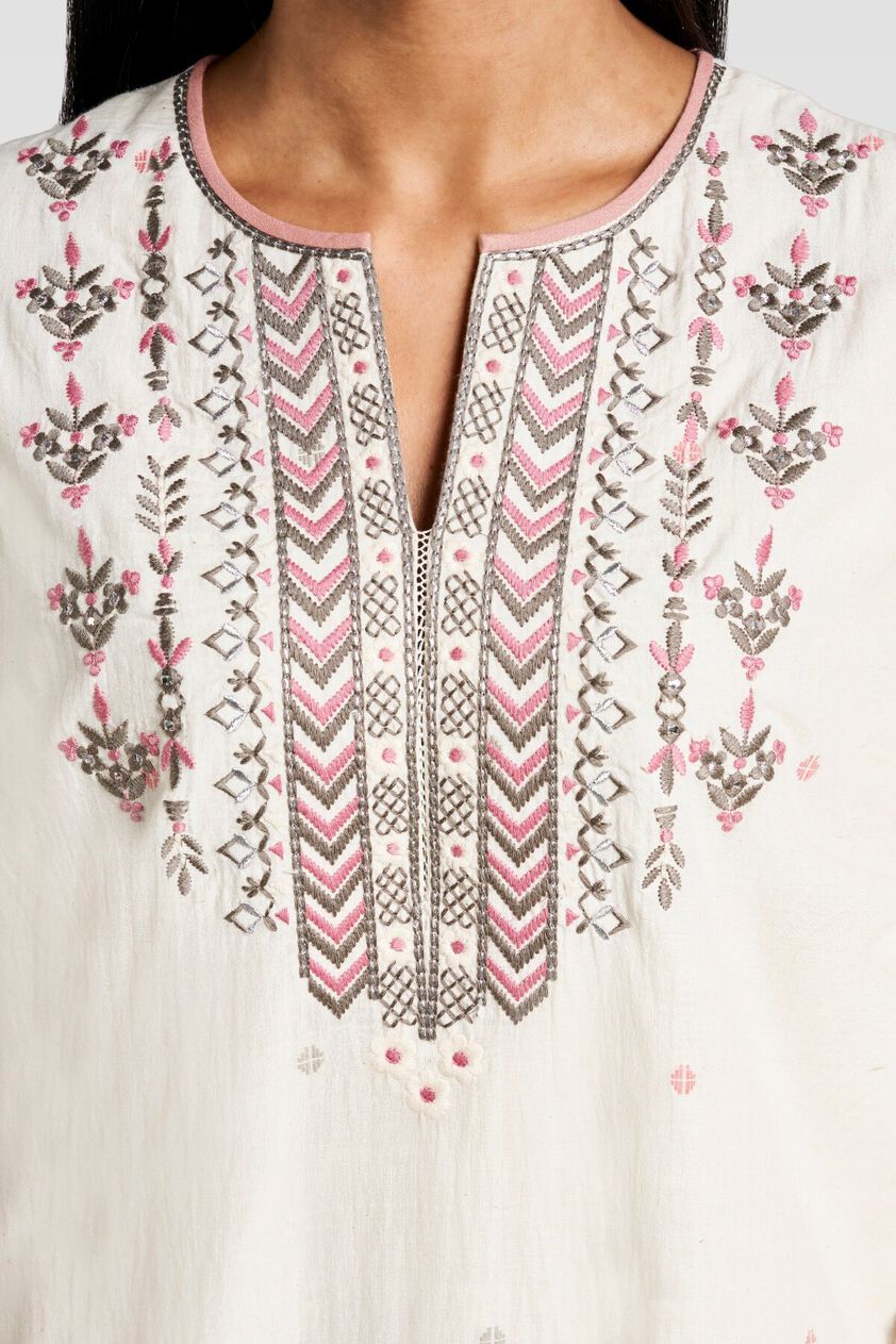 4 - Ivory Jamdani Kurta, image 4
