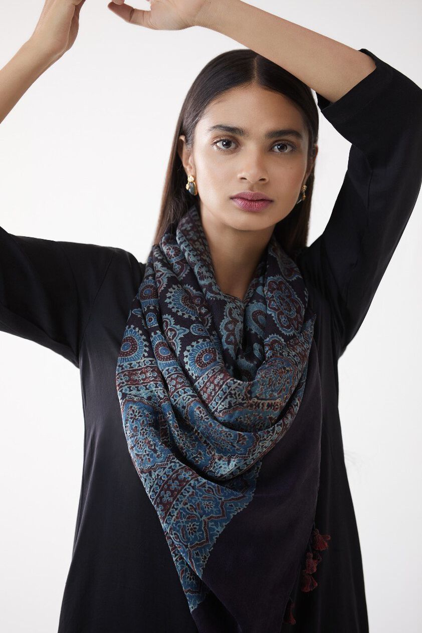 1 - Ajrakh Scarf, image 1
