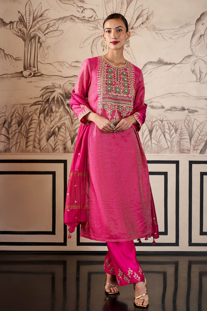 Jasnaaz Suit Set - Hot Pink, Hot Pink, image 1
