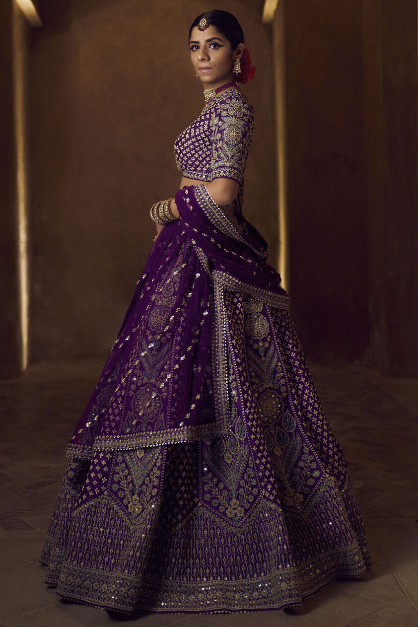 Gahina Lehenga-Purple, Purple, image 2