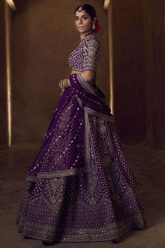 Gahina Lehenga-Purple, Purple, image 2