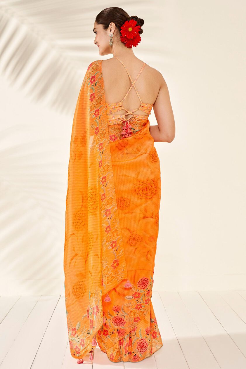 Anya Saree - Orange, Orange, image 3