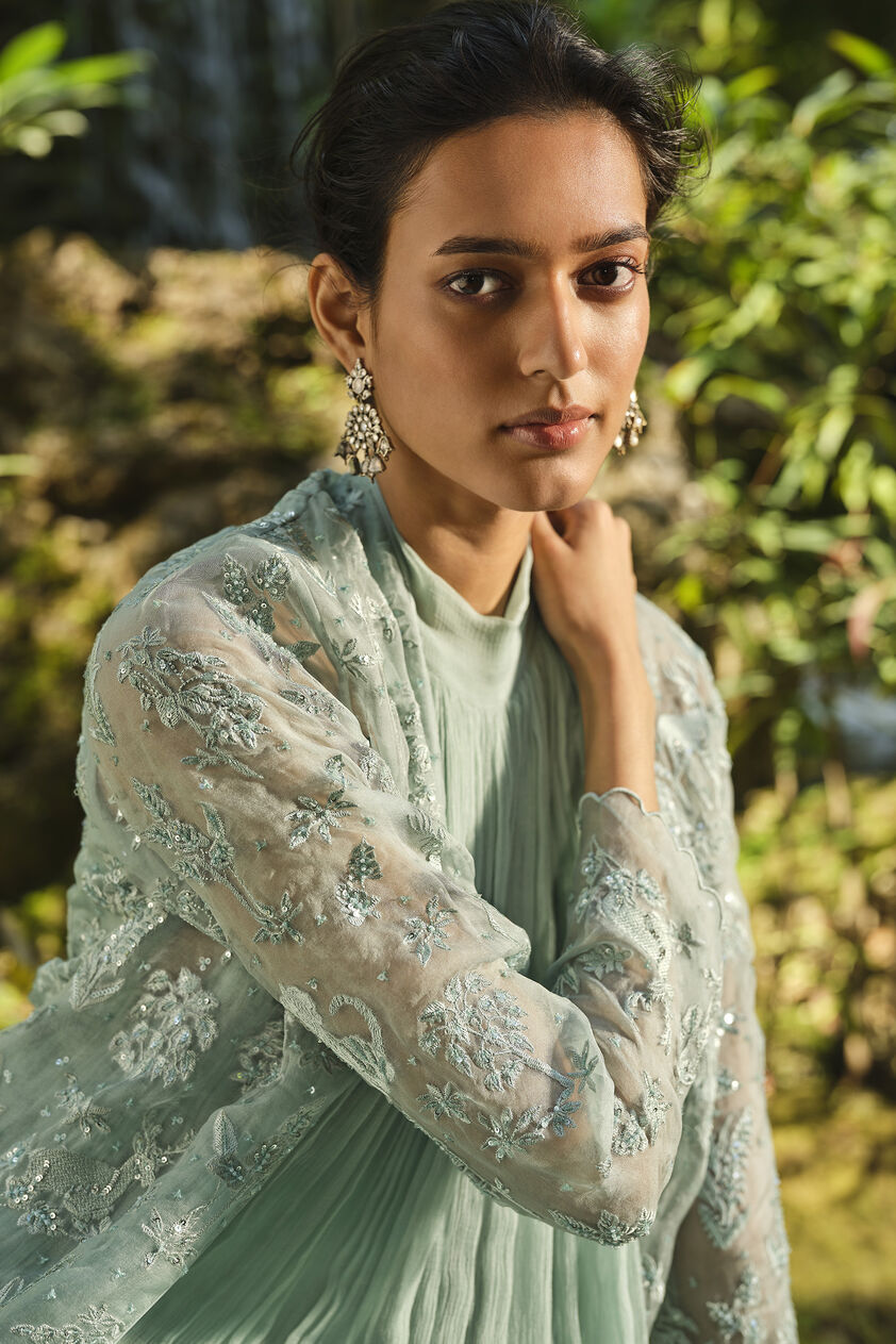 Mountain Mist Embroidered Jacket Set - Powder Blue, Powder Blue, image 10