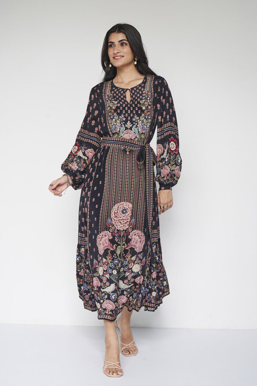 Isbah Embroidered Tunic - Black, Black, image 1