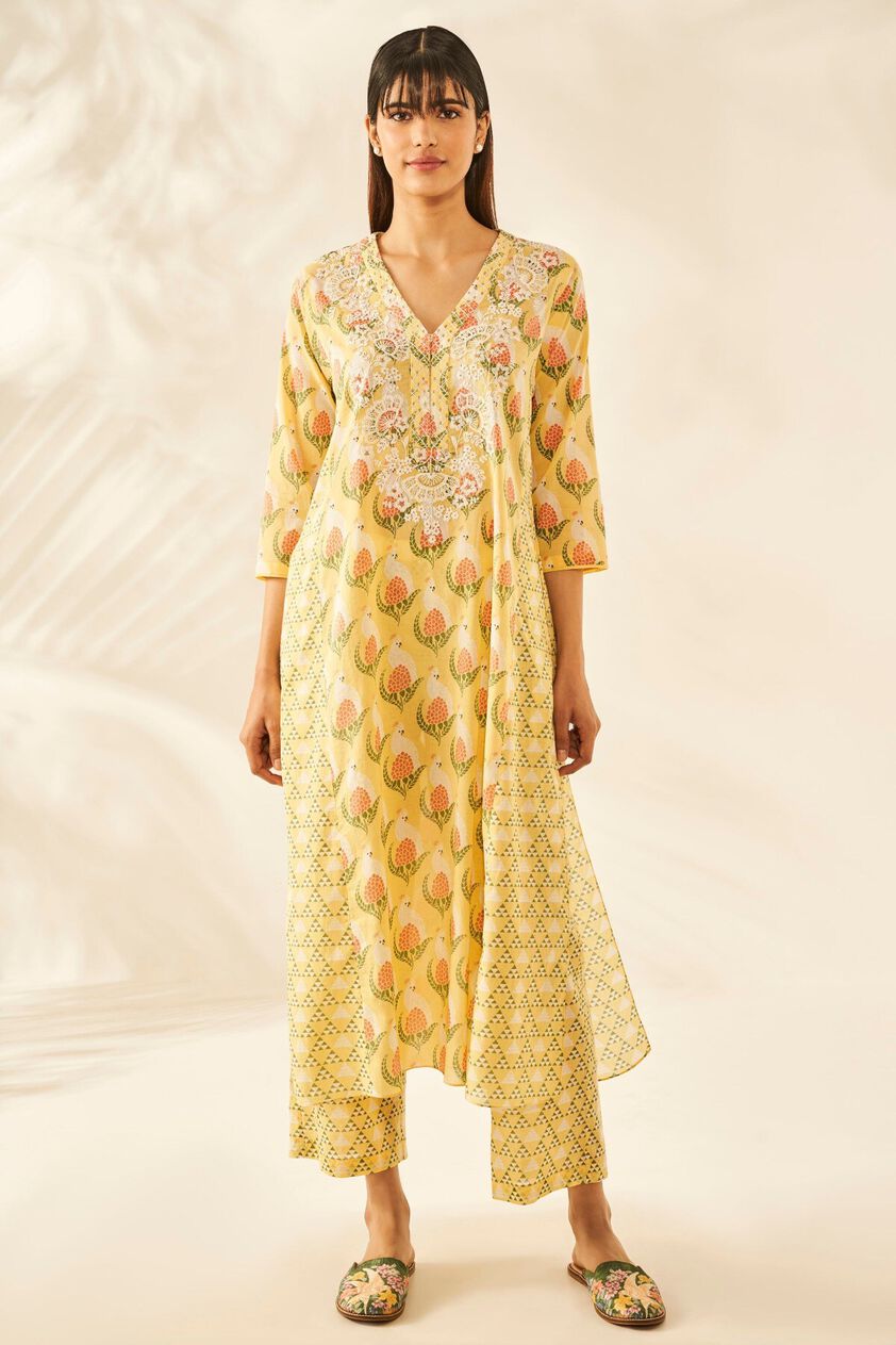 1 - Eshta Kurta Set &ndash; Yellow, image 1