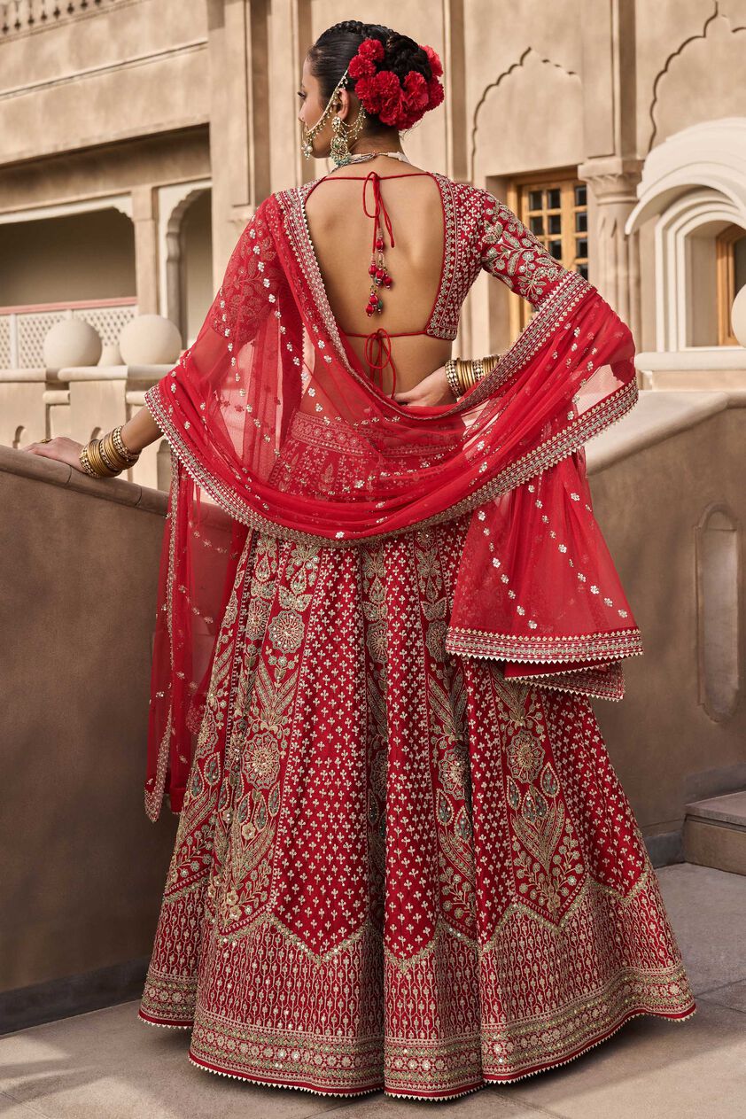Gahina Lehenga - Red, Red, image 2