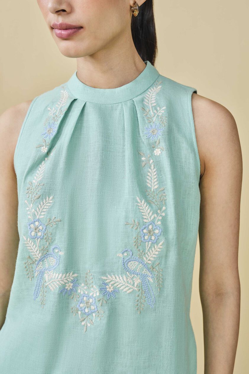 Birding Embroidered Hemp Coord - Mint, Mint, image 7