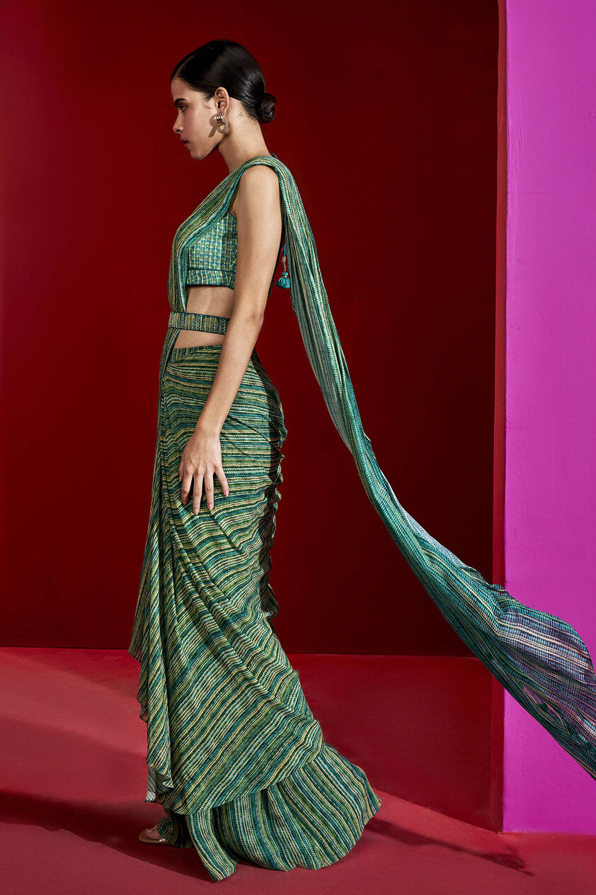 Phaedra Saree - Green, Green, image 2