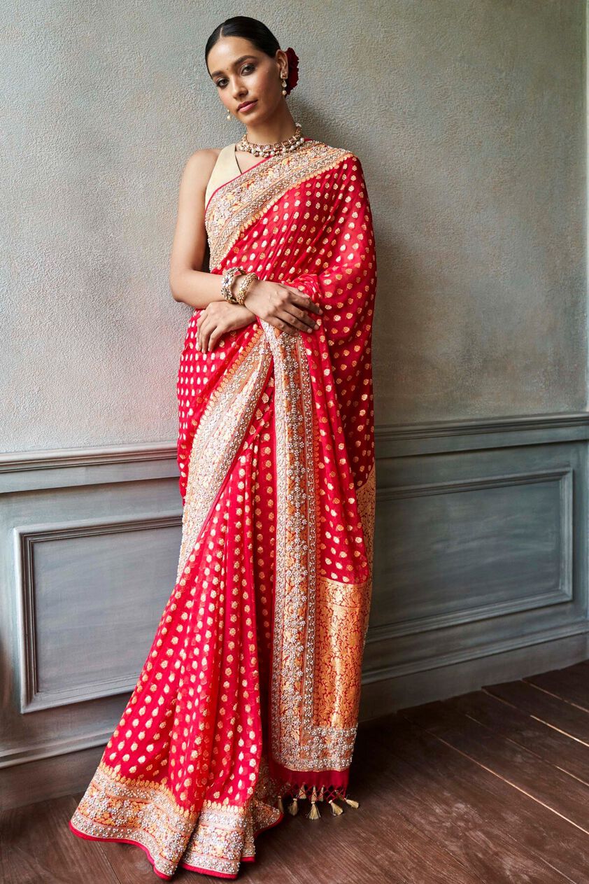 6 - Rahini Saree Set – Red, image 6