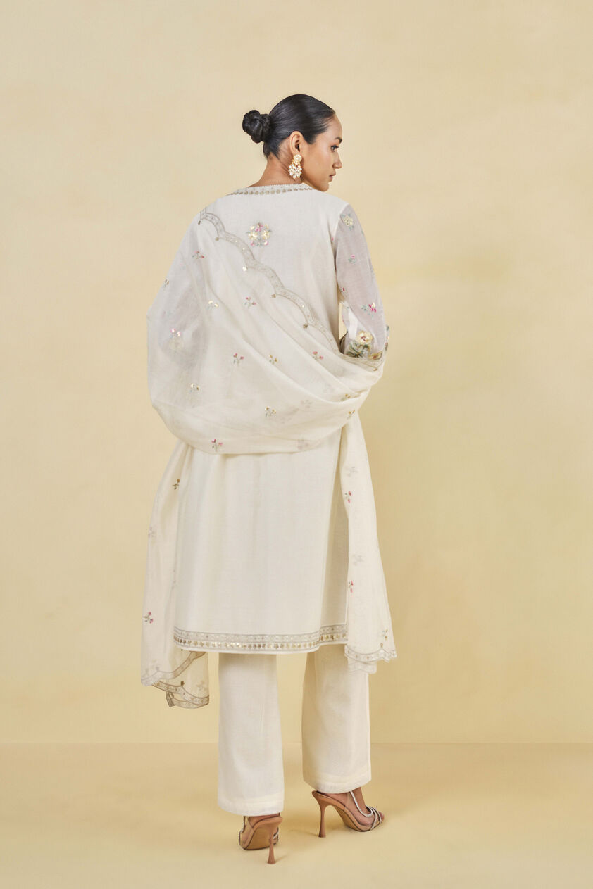 Melisma Embroidered Mul Suit Set - Natural, Natural, image 4