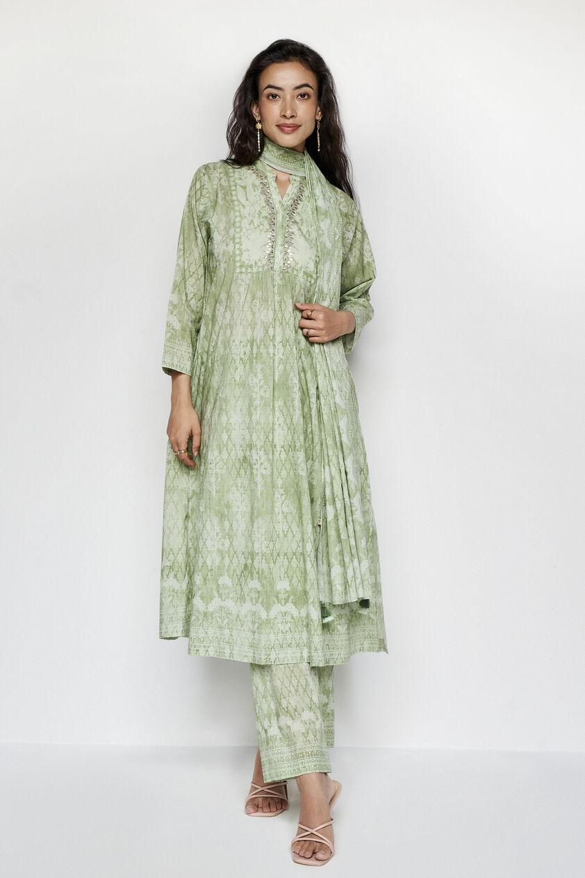 Enakshi Suit Set - Sage, Sage, image 1