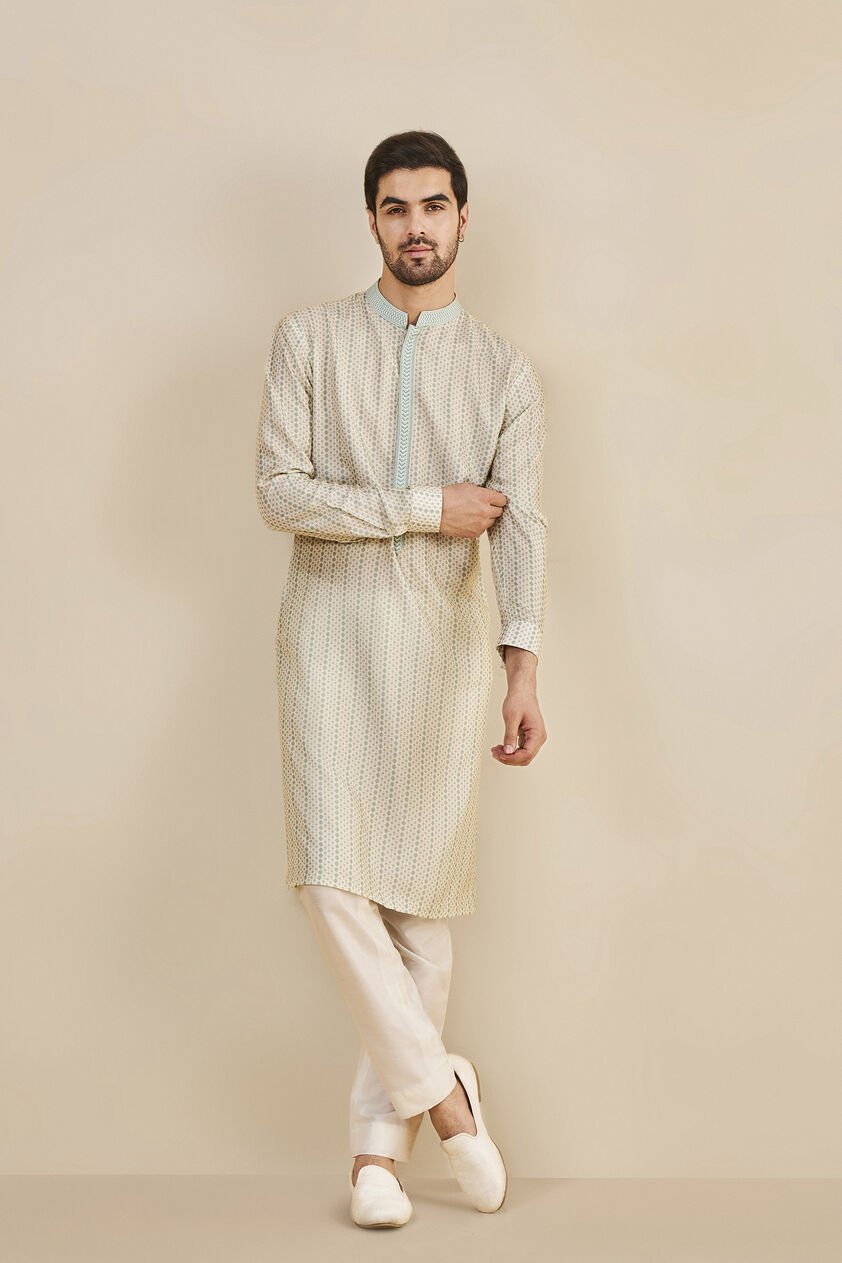 Cream Silk Trousers, Cream, image 1