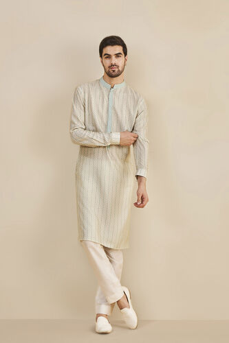 Cream Silk Trousers, Cream, image 1
