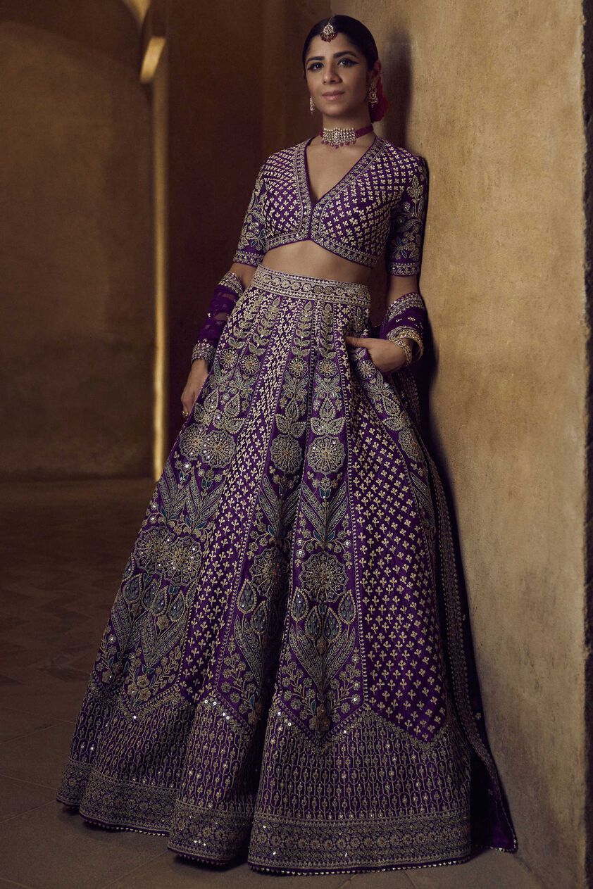 Gahina Lehenga-Purple, Purple, image 1