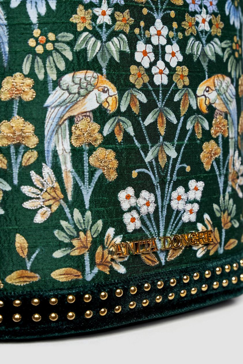 Pichhwai Bucket Bag - Starling Green, Green, image 3