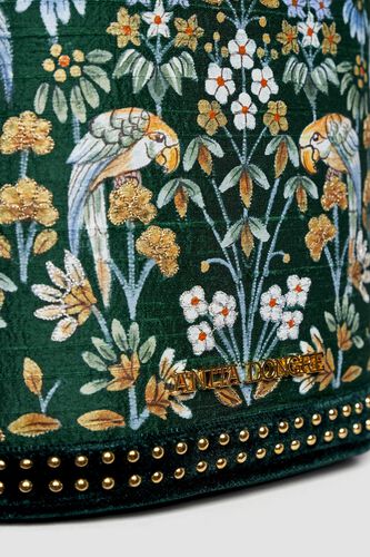 Pichhwai Bucket Bag - Starling Green, Green, image 3