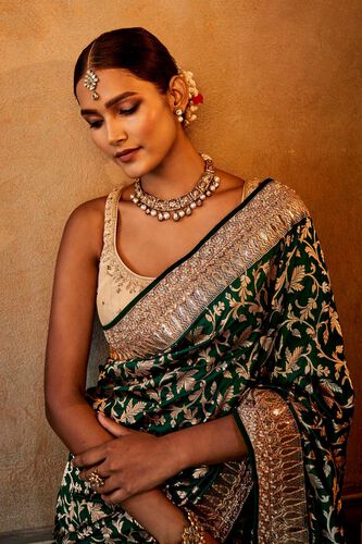 6 - Pankaja Saree Set – Green, image 6