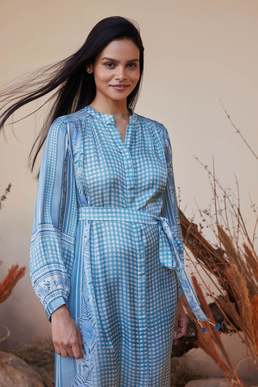 Neela Tie-up Dress - Blue, Blue, image 4