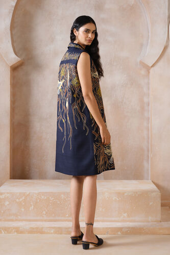 Chiyako Hand-embroidered SEWA Silk Jacket Set - Navy, Navy, image 2