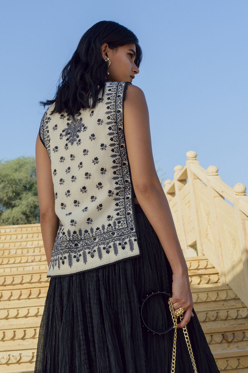 Sawsan Embroidered Skirt Set - White, White, image 2