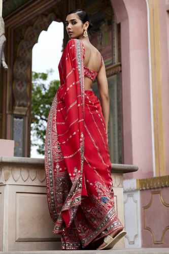 Nuris Saree, Red, image 3