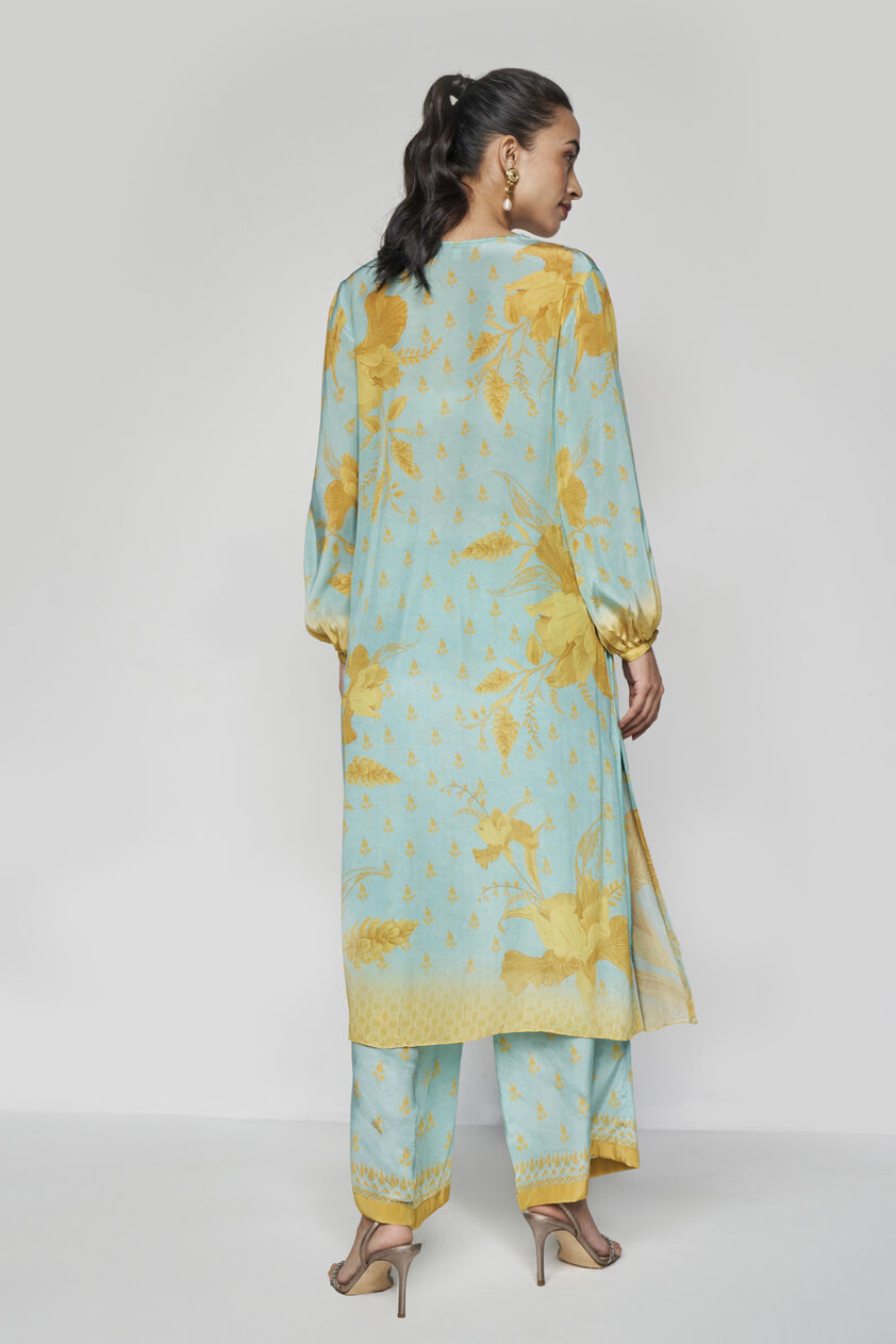 Sama Kurta Set - Aqua, Aqua, image 4