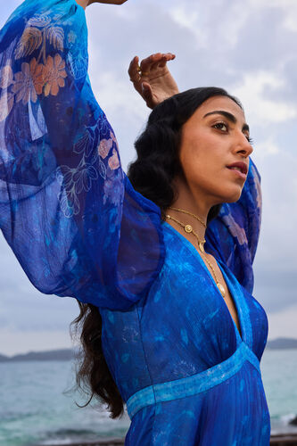 Talise Chiffon Gown - Blue, Blue, image 3